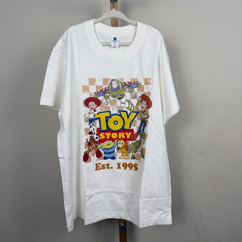 NEW Disney Toy Story Graphic T-Shirt Kids Size 150 (10/12) White Friend 2 sided